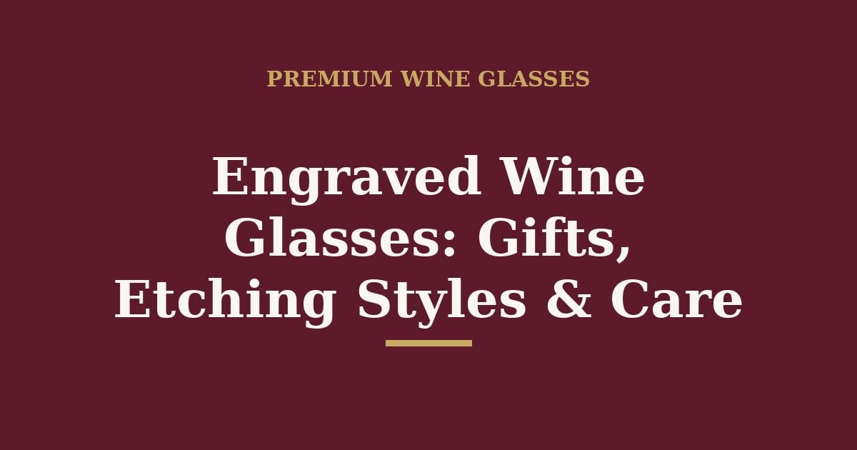 Engraved wine glasses — gifts, etching styles and care