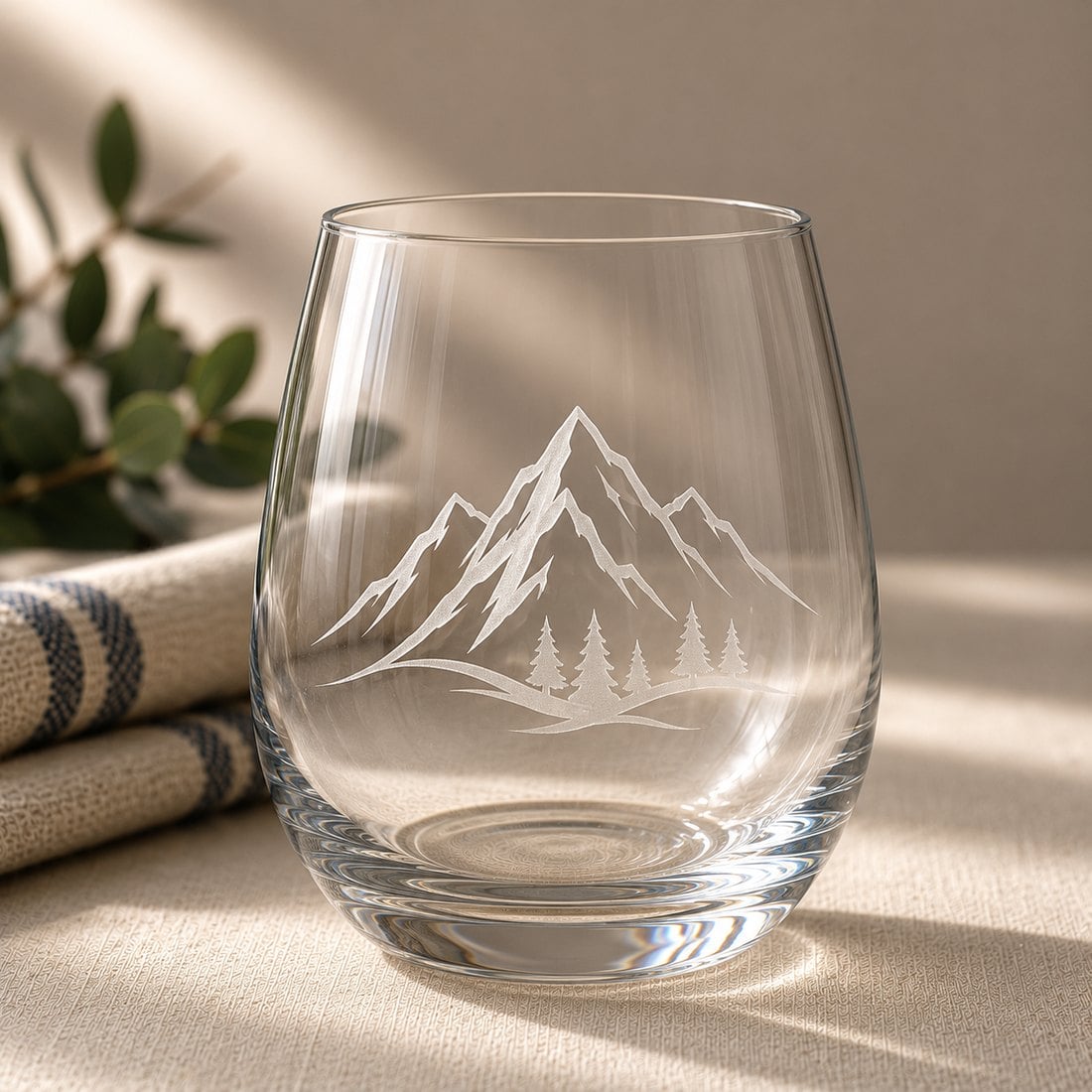 Printed wine glasses at an event