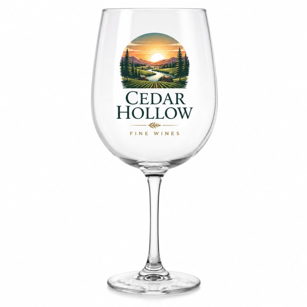 Full-color printed wine glass