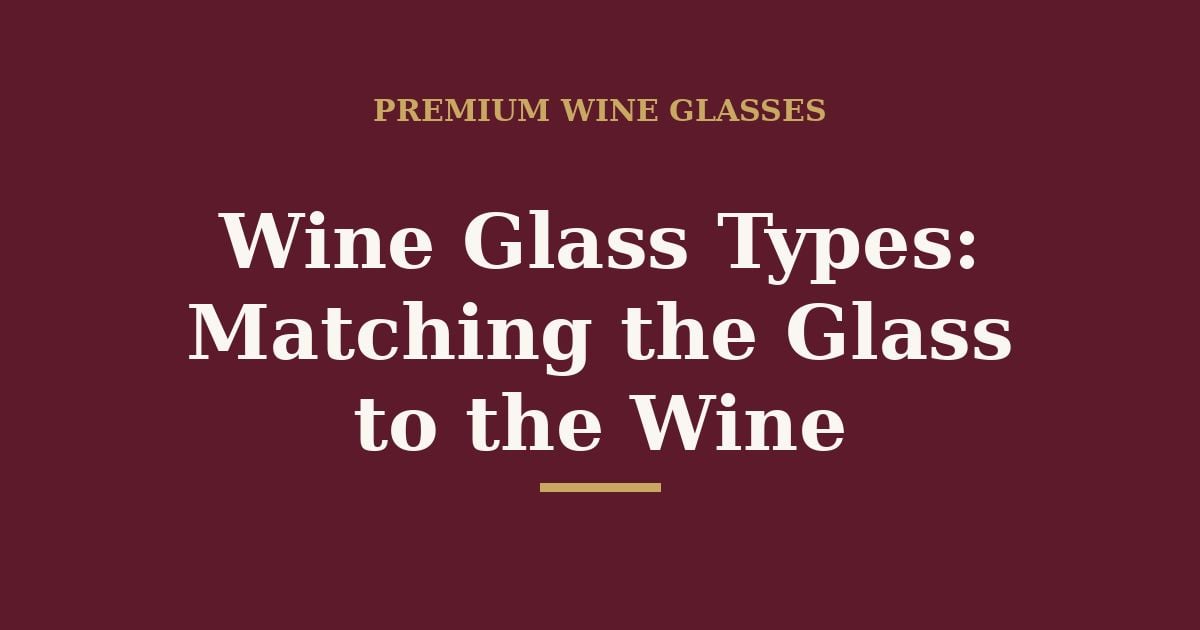 Wine glass types — matching the glass to the wine