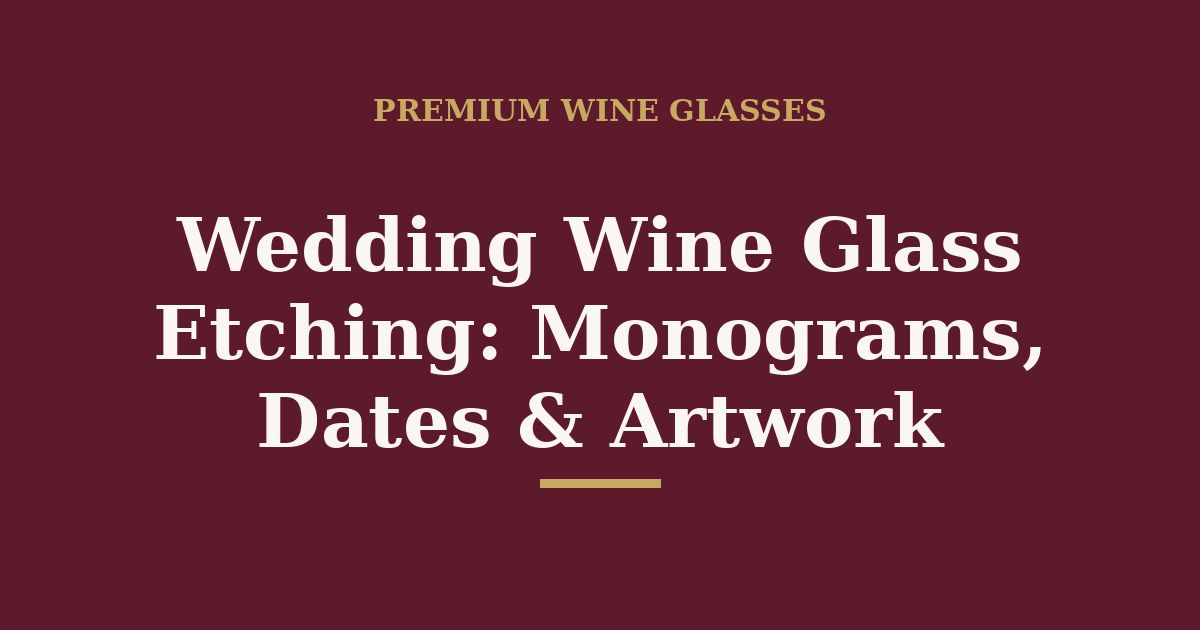 Wedding wine glass etching — monograms, dates and artwork