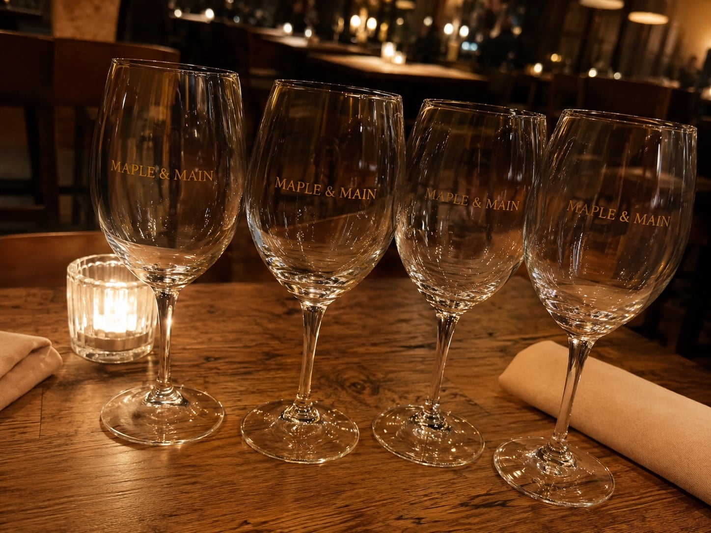 Printed restaurant wine glasses — customer photo